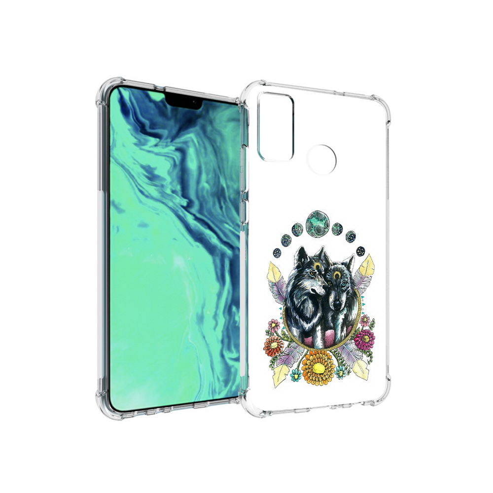 

Чехол MyPads Tocco для Huawei 9X Lite красивые волки абстракция, Прозрачный, Tocco