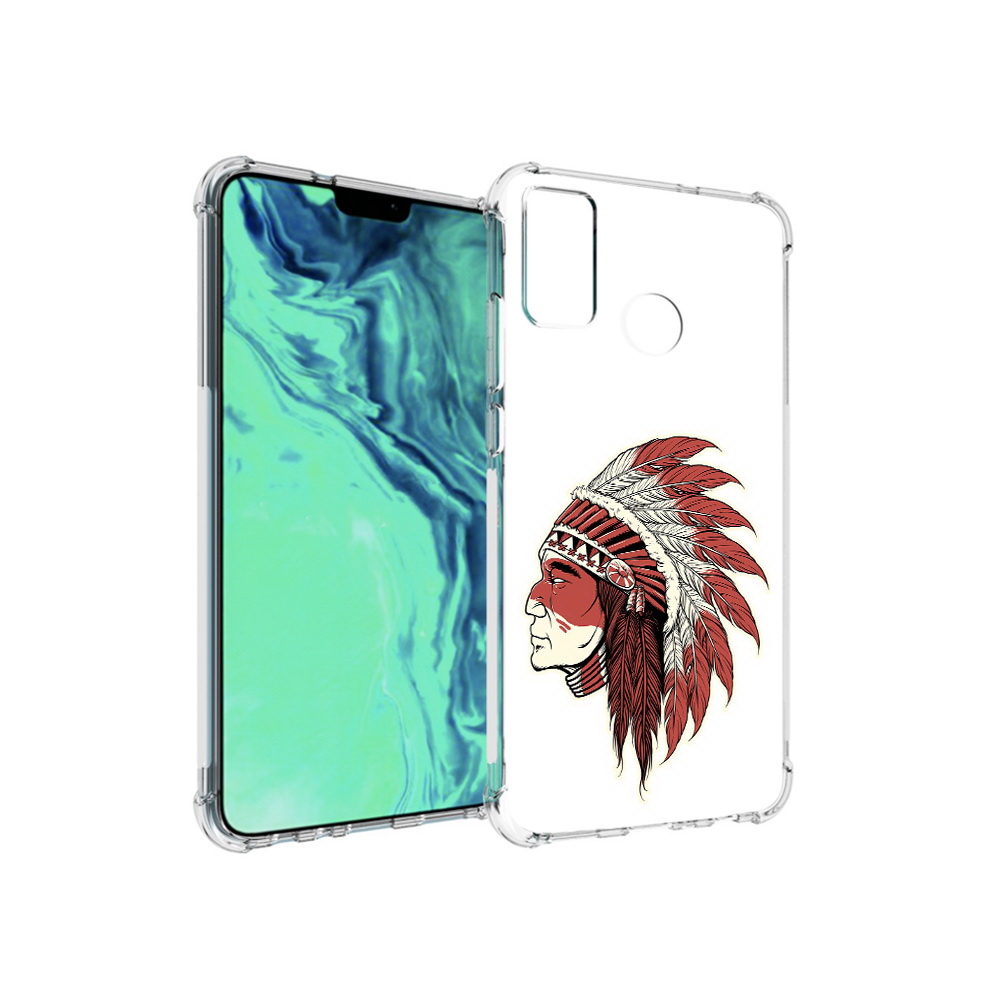 

Чехол MyPads Tocco для Huawei 9X Lite красный индеец, Прозрачный, Tocco