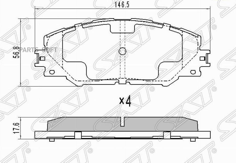 

Колодки Тормозные Перед Toyota Rav4 05- Sat арт. ST-04465-YZZDY