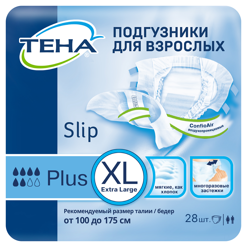 Tena Slip Plus Подгузники для взрослых р XL 28 шт