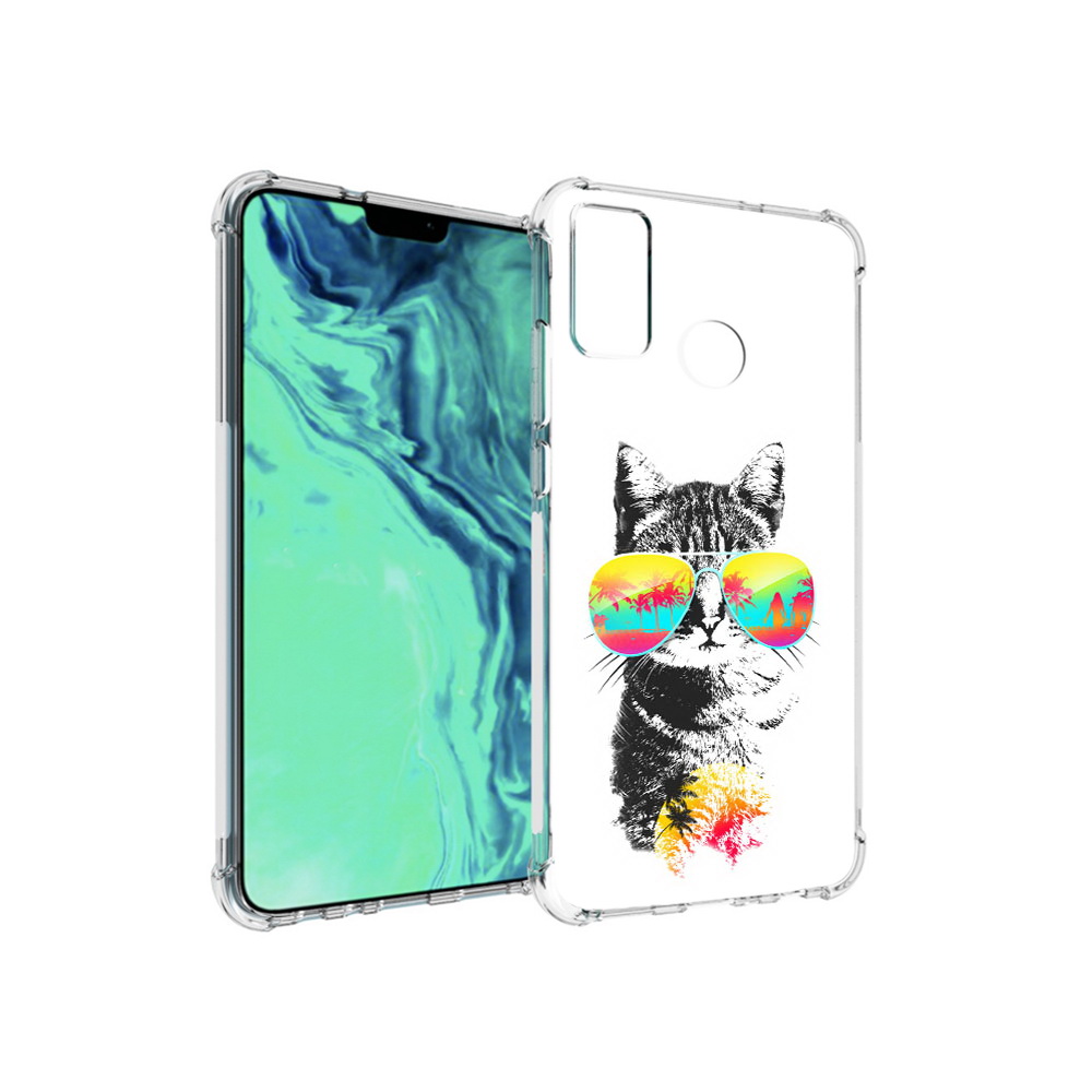 

Чехол MyPads Tocco для Huawei 9X Lite крутой кот, Прозрачный, Tocco