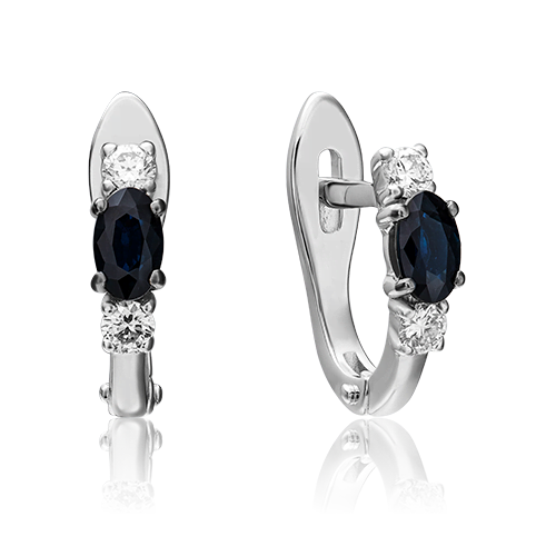 

Серьги из белого золота с сапфиром/бриллиантом PLATINA jewelry 02-0898-00-105-1120-30, 02-0898-00-105-1120-30
