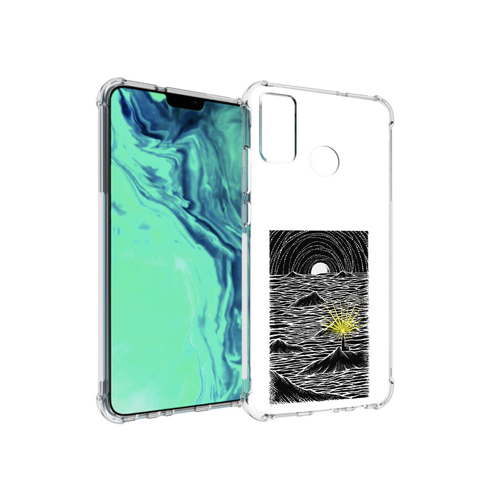 

Чехол MyPads Tocco для Huawei 9X Lite маяк в черно белом море, Прозрачный, Tocco