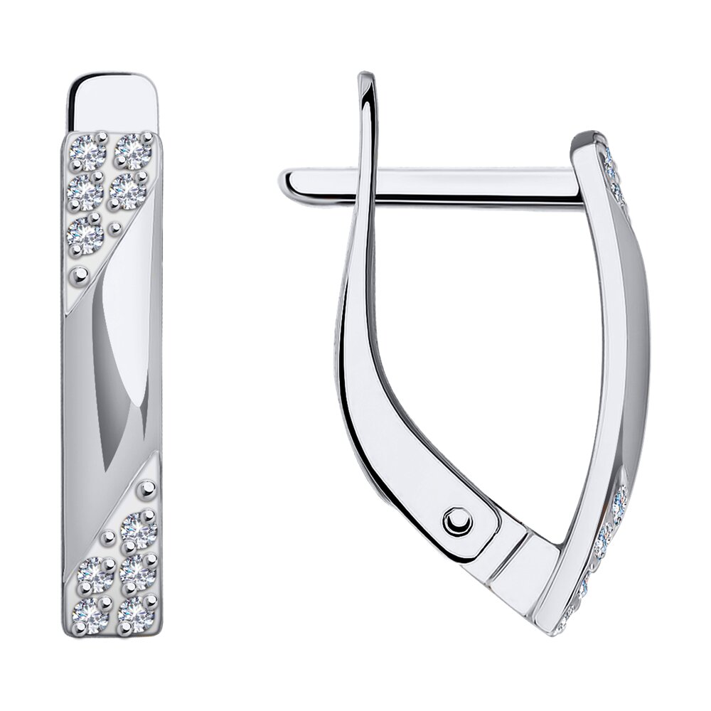 

Серьги из белого золота Diamant 52-120-01609-1, фианит, 52-120-01609-1