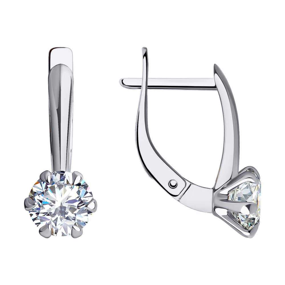 

Серьги из белого золота Diamant 52-120-01816-1, фианит, 52-120-01816-1
