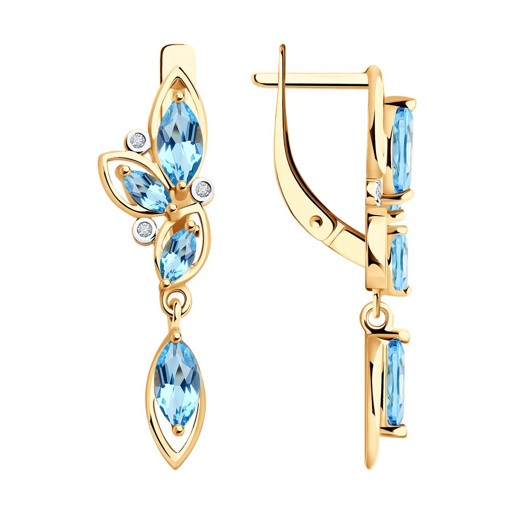 

Серьги из красного золота Diamant 51-321-02074-1, фианит\топаз, 51-321-02074-1