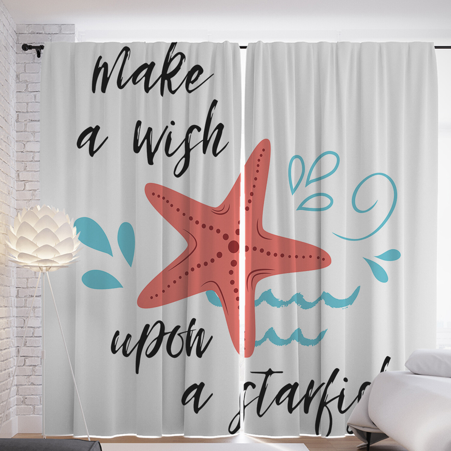 

Шторы с фотопечатью JoyArty "Сделай рыбу морской звездой" из сатена, 290х265 см, Сделай рыбу морской звездой
