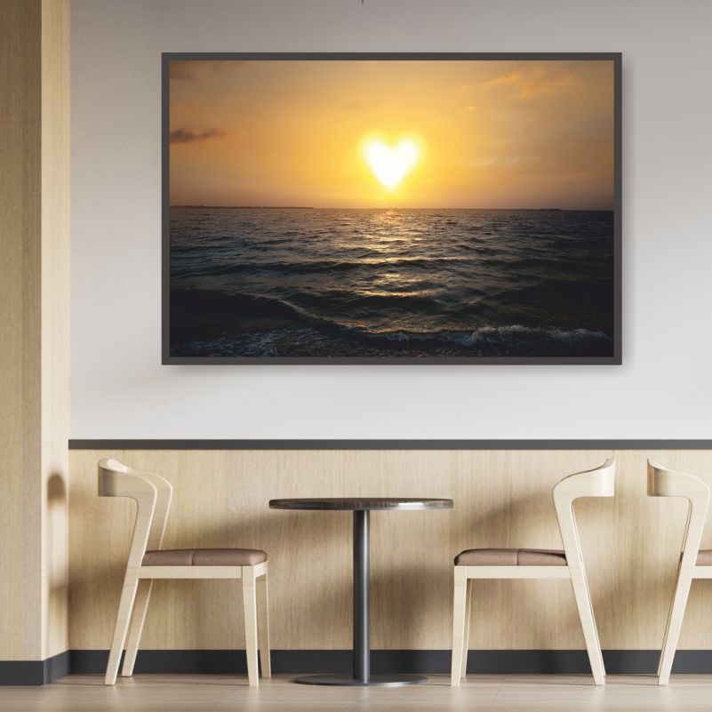 

Постер на холсте ПолиЦентр Восход Солнца В Форме Сердца Сюрреализм 70х50 см, ВосходСолнцаВФормеСердцаСюрреализм