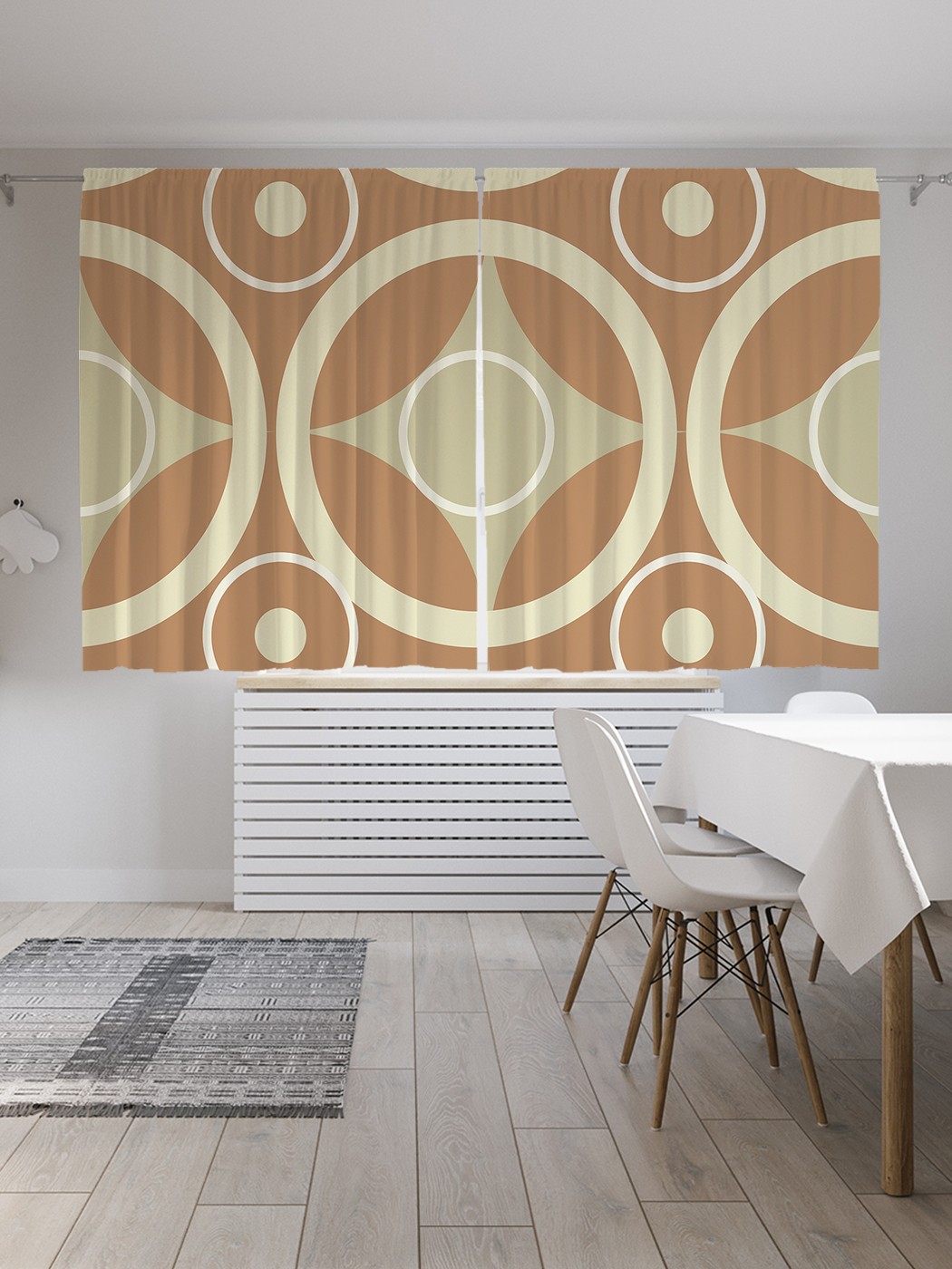 

Классические шторы JoyArty "Геометрия окружностей", Oxford DeLux, 2 полотна 145x180 см, Геометрия окружностей