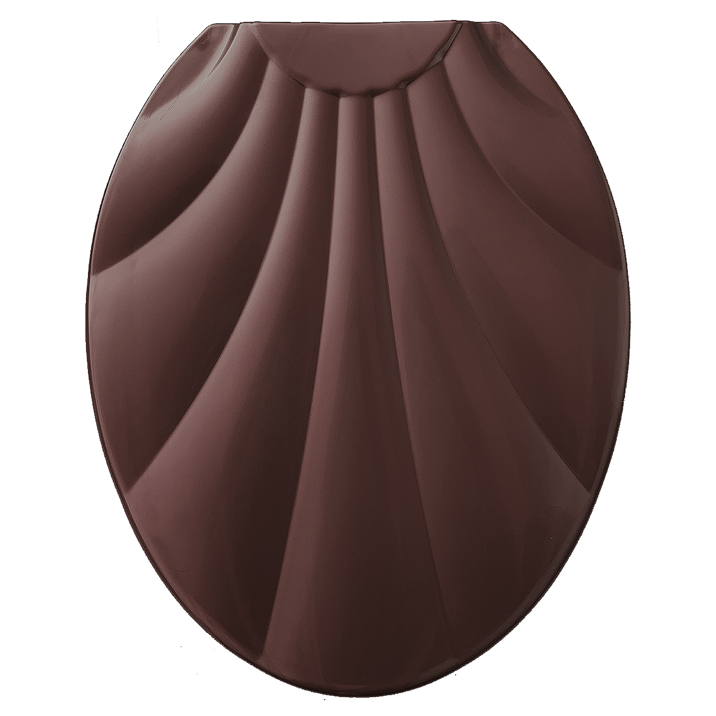 фото Сиденье для унитаза ракушка, 44,5x37 см., +комплект креплений, темно-коричневая росспласт