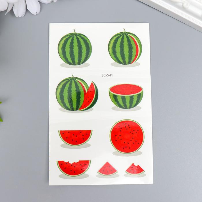 

Татуировка на тело цветная "Вкусный арбуз" 12х7,5 см