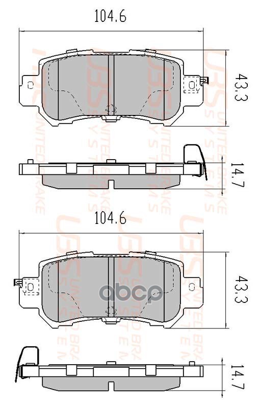 фото Тормозные колодки для mazda cx-5 11- задние в комплекте со смазкой (5г) ubs арт. b1112002