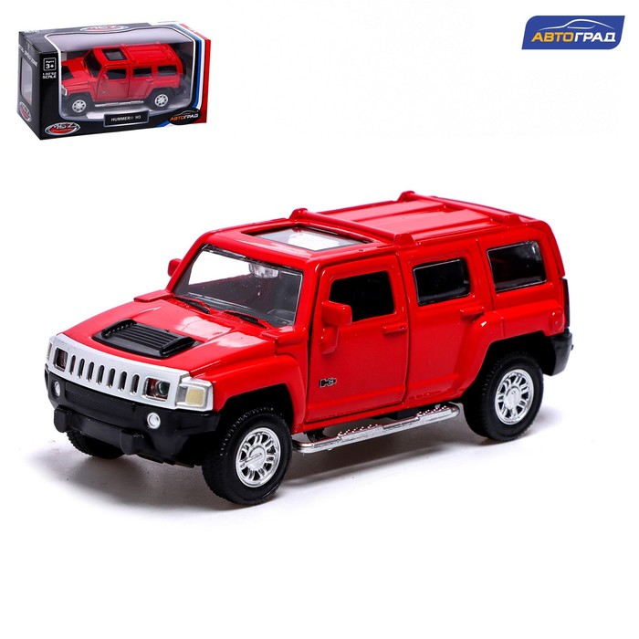 

Машина металлическая HUMMER H3, 1:43, инерция, открываются двери, цвет красный, Металлический транспорт