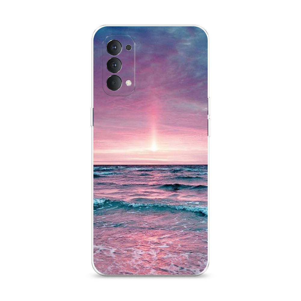

Чехол на Oppo Reno 4 4G "Восход 3", Розовый;голубой, 259450-2