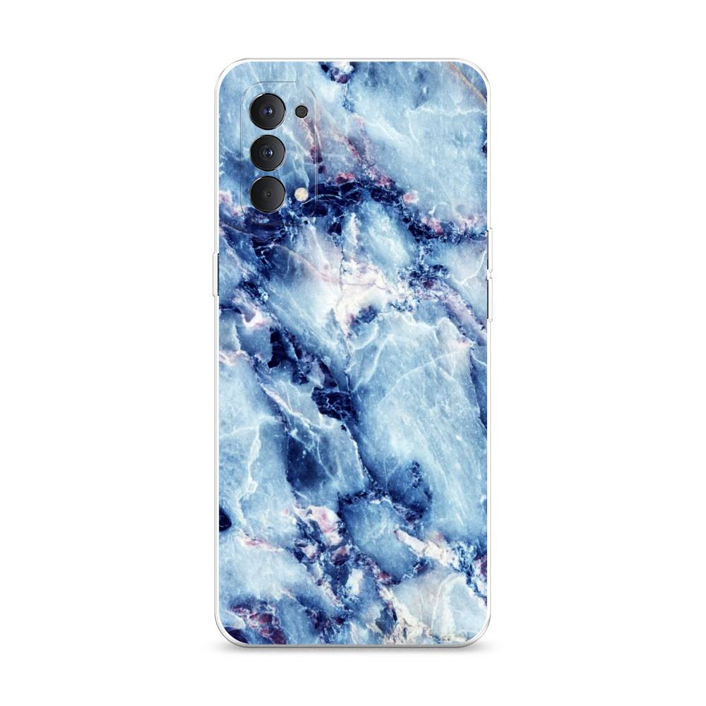 

Чехол на Oppo Reno 4 4G "Мрамор с синими прожилками", Синий, 259450-3