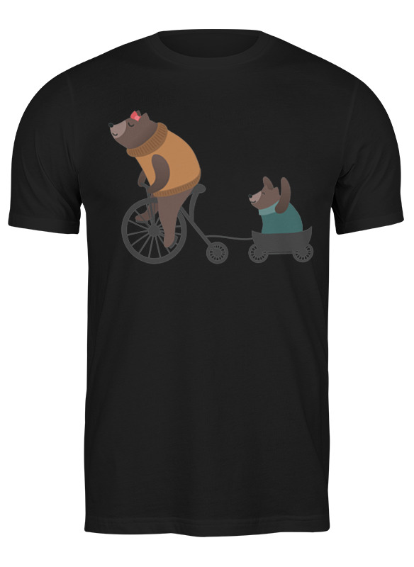 

Футболка мужская Printio Bear here черная L, Черный, Bear here
