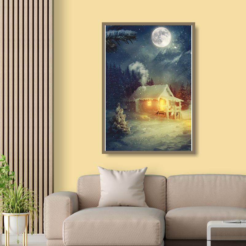 

Постер на стену ПолиЦентр Зимний Дом Под Луной В Лесу 60х90 см, ЗимнийДомПодЛунойВЛесу