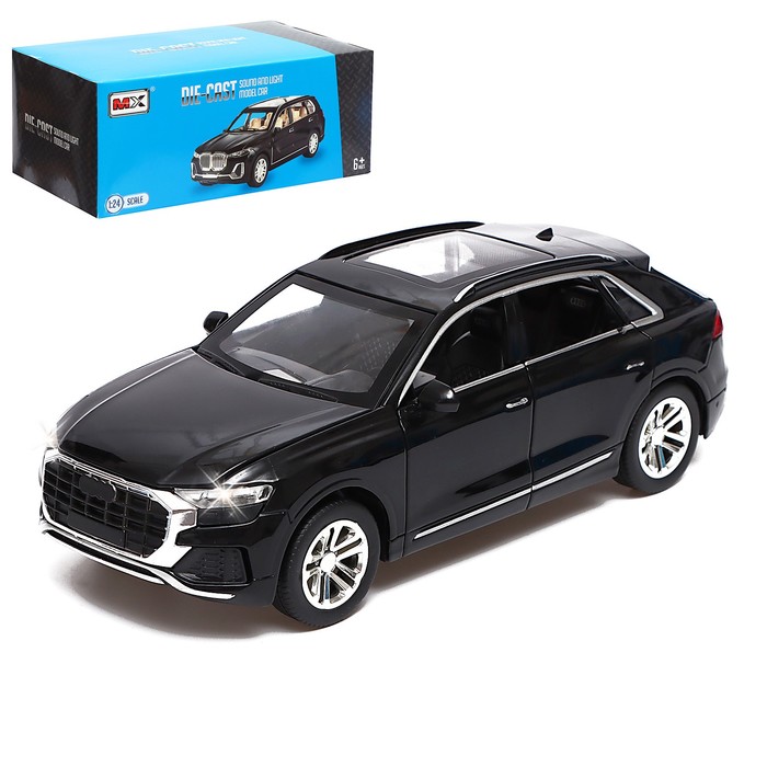 

Машина металлическая AUDI Q8, 1:24, открываются двери, капот, багажник, цвет чёрный