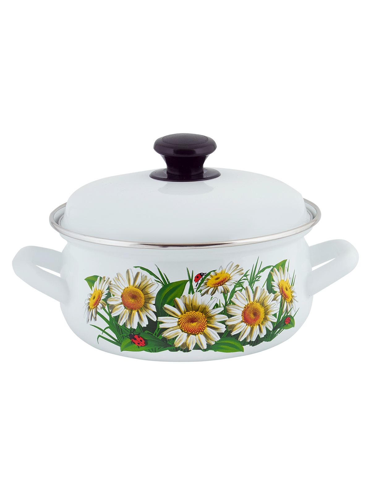 

Кастрюля эмалированная ALAT Home с крышкой, 1,5 л, Белый