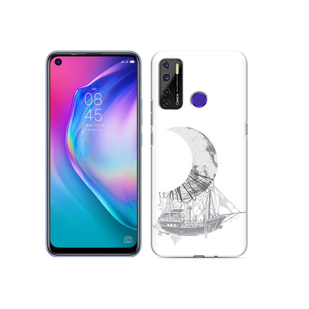 

Чехол MyPads Tocco для Tecno Camon 15 черно белый корабль полумесяц, Прозрачный, Tocco
