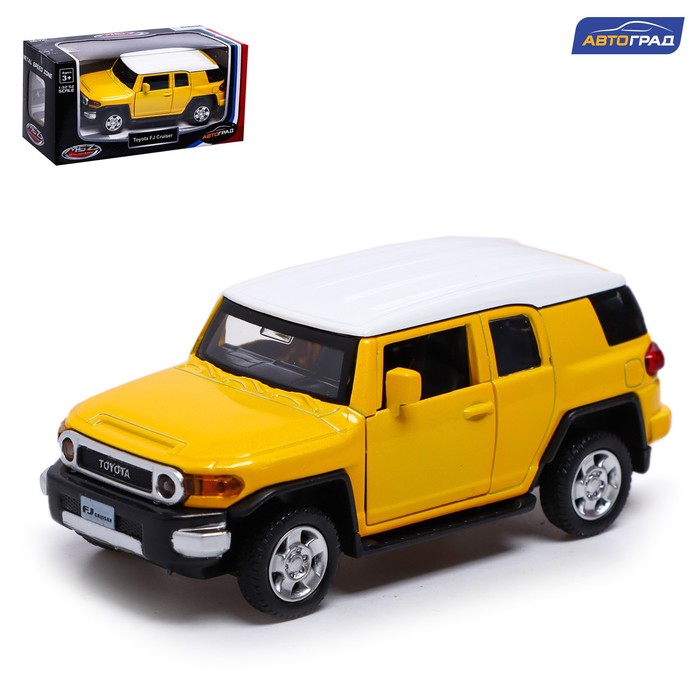 

Машина металлическая TOYOTA FJ CRUISER, 1:43, инерция, открываются двери, цвет жёлтый, Металлический транспорт