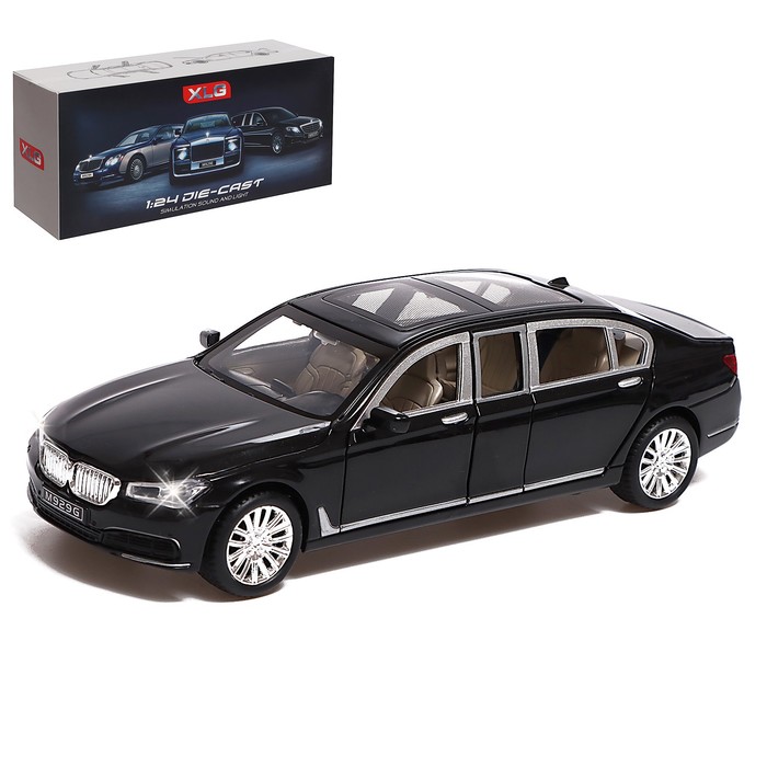 

Машина металлическая BMW 760Li, 1:24, открываются двери, капот, багажник, цвет чёрный