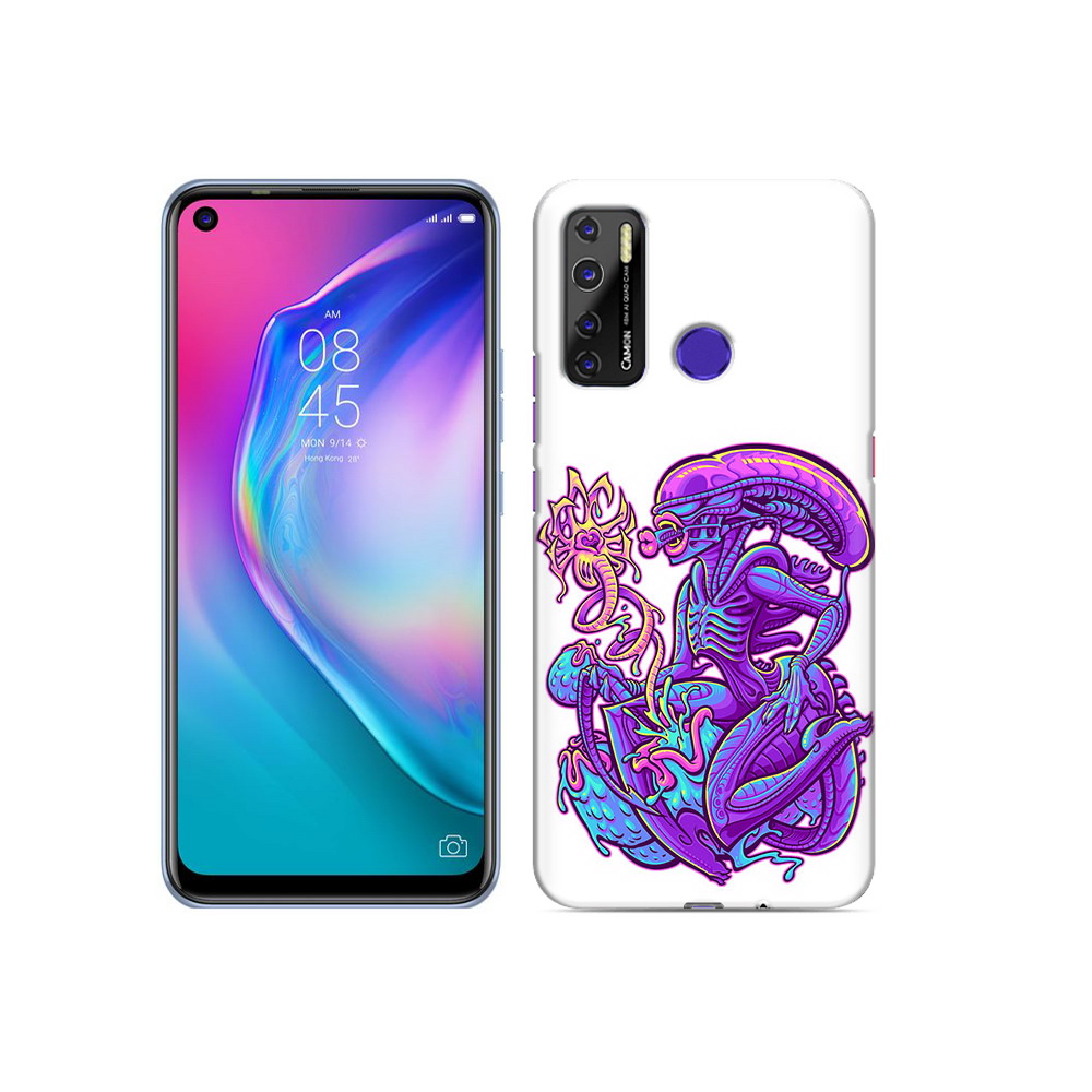 

Чехол MyPads Tocco для Tecno Camon 15 чужой фиолетовый цвет, Прозрачный, Tocco