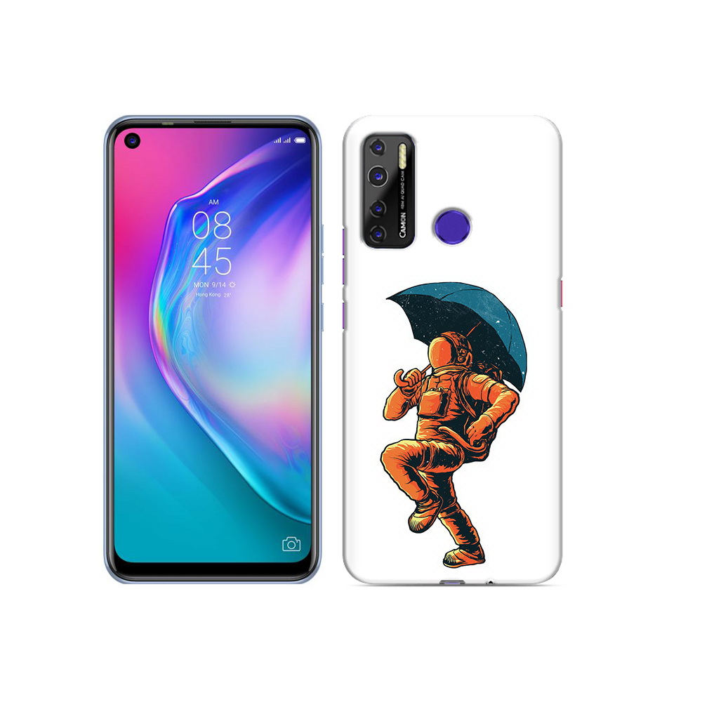 

Чехол MyPads Tocco для Tecno Camon 15 шагающий космонавт с зонтом, Прозрачный, Tocco