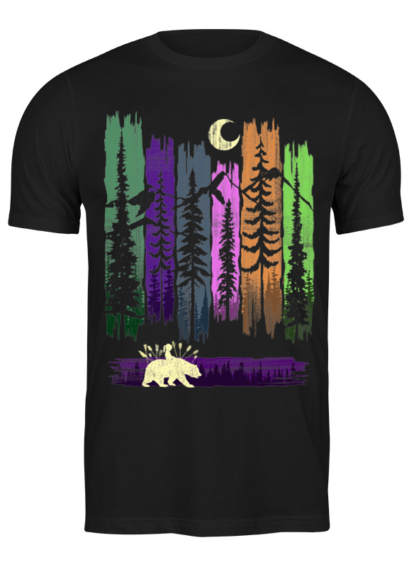 

Футболка мужская Printio Bear here черная L, Черный, Bear here