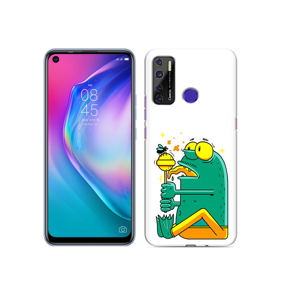 

Чехол MyPads Tocco для Tecno Camon 15 Зеленая лягушка с чупа чупсом, Прозрачный, Tocco