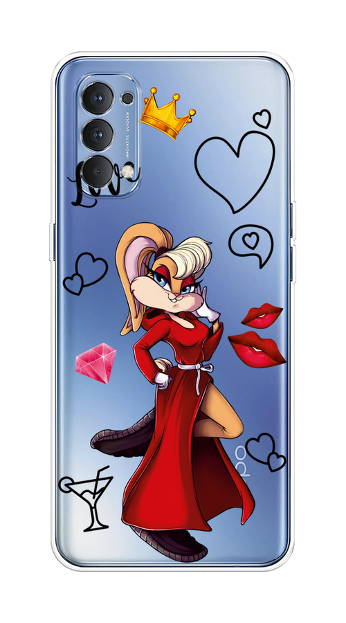 

Чехол на Oppo Reno 4 4G "Rich Lola Bunny", Красный;бежевый;оранжевый, 259450-6