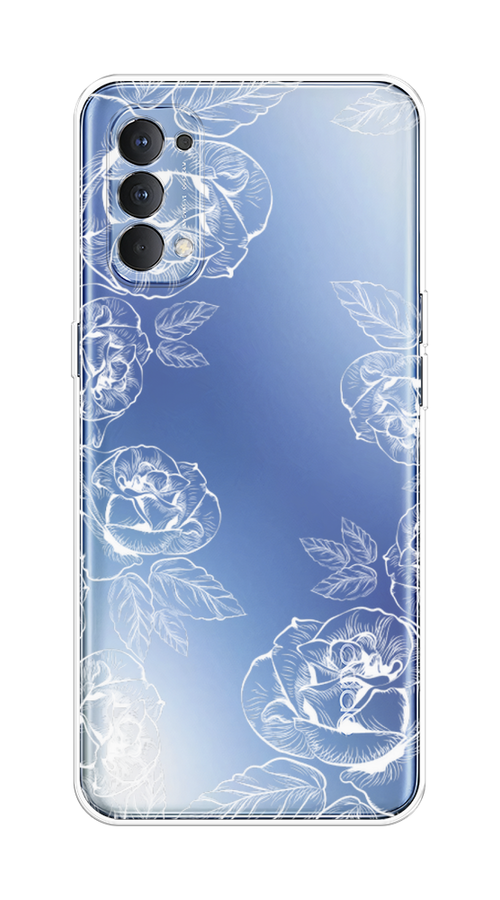 

Чехол на Oppo Reno 4 4G "Розы графика", Черный;серый, 259450-2