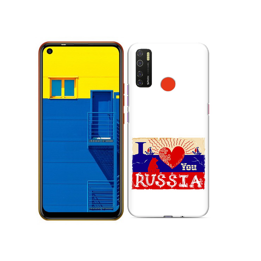 

Чехол MyPads Tocco для Tecno Spark 5 Люблю Россию, Tocco