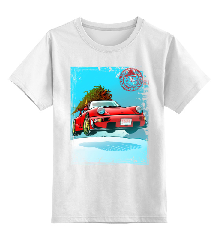 

Футболка детская Printio Christmas car цв. белый р. 128, Christmas car