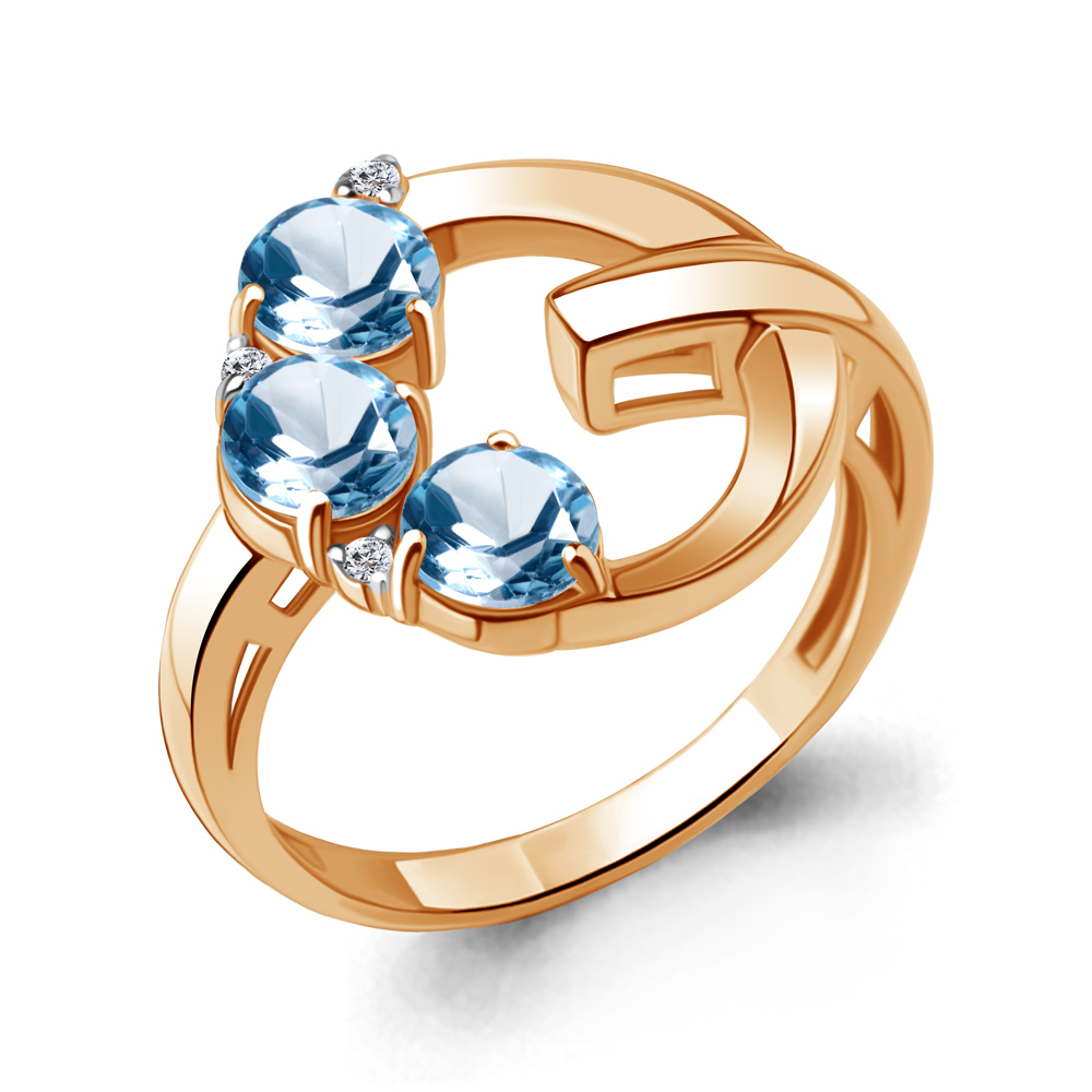 

Кольцо из серебра р. 17,5 AQUAMARINE 6963505А_925_з, 6963505А_925_з