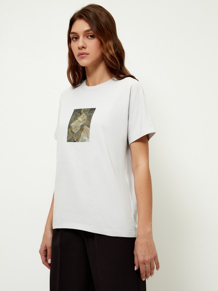 

Футболка женская ZARINA 2163527456-30 серая M, 2163527456