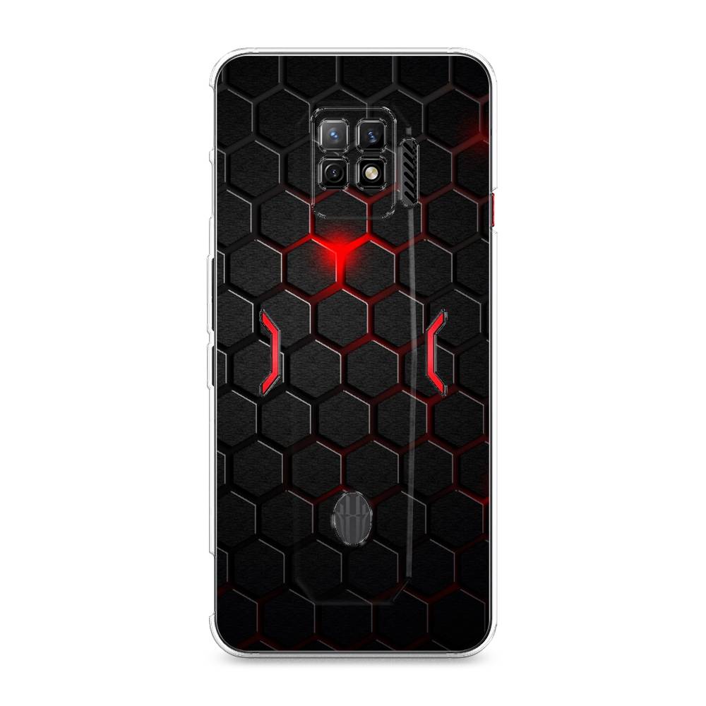 фото Силиконовый чехол "фон соты красные" на zte nubia red magic 7 pro awog