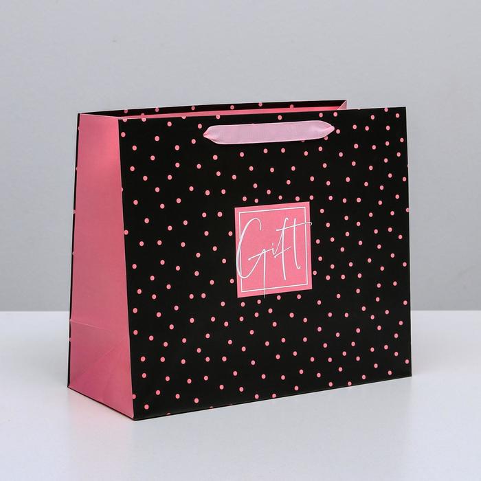 

Пакет Дарите Счастье Gift 27 х 23 х 11,5 см, Черный