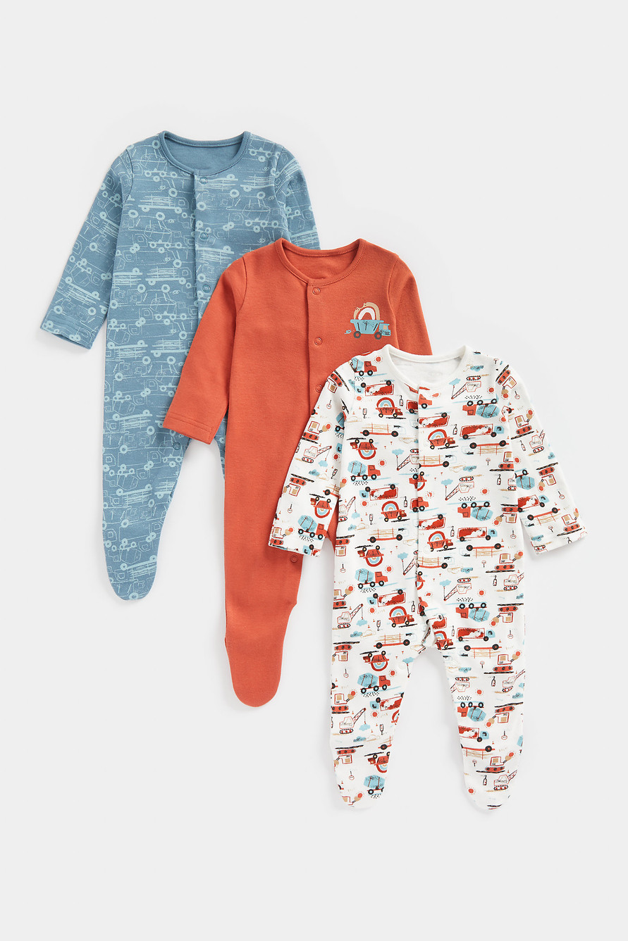 Комбинезон детский Mothercare MC-CD311, белый, оранжевый, синий, 50, 3 шт