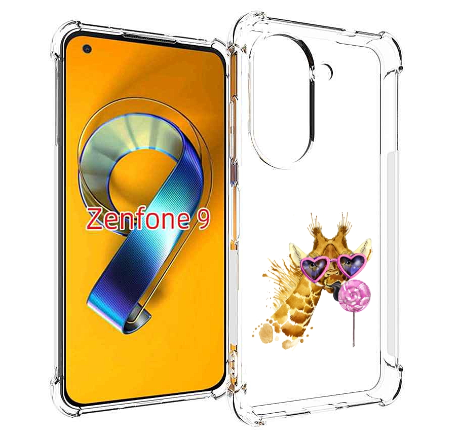 Чехол MyPads акварельный жираф для Asus Zenfone 9 (AI2202)