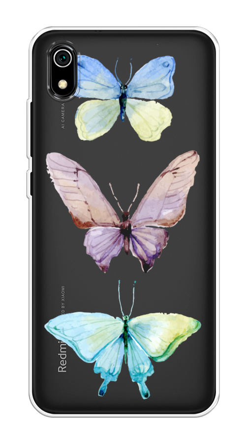

Чехол на Xiaomi Redmi 7A "Акварельные бабочки", Бирюзовый;розовый, 35450-1