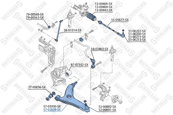 

Рычаг Stellox для Audi A2 1.4Tdi/1.6Fsi 00-02 правый 5702839sx