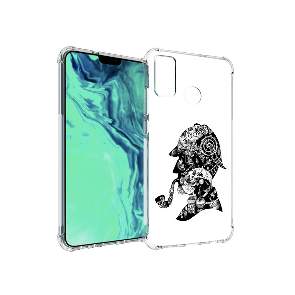 

Чехол MyPads Tocco для Huawei 9X Lite мужчина с трубкой абстракция, Прозрачный, Tocco