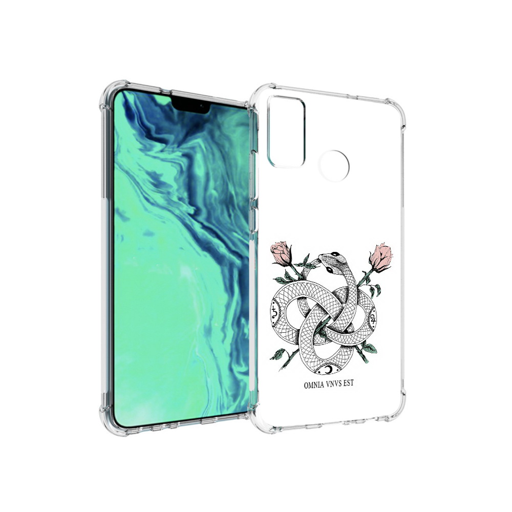 

Чехол MyPads Tocco для Huawei 9X Lite нарисованная змея абстракция, Прозрачный, Tocco
