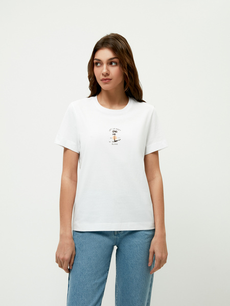 

Футболка женская ZARINA 2265508462-1 белая M, 2265508462