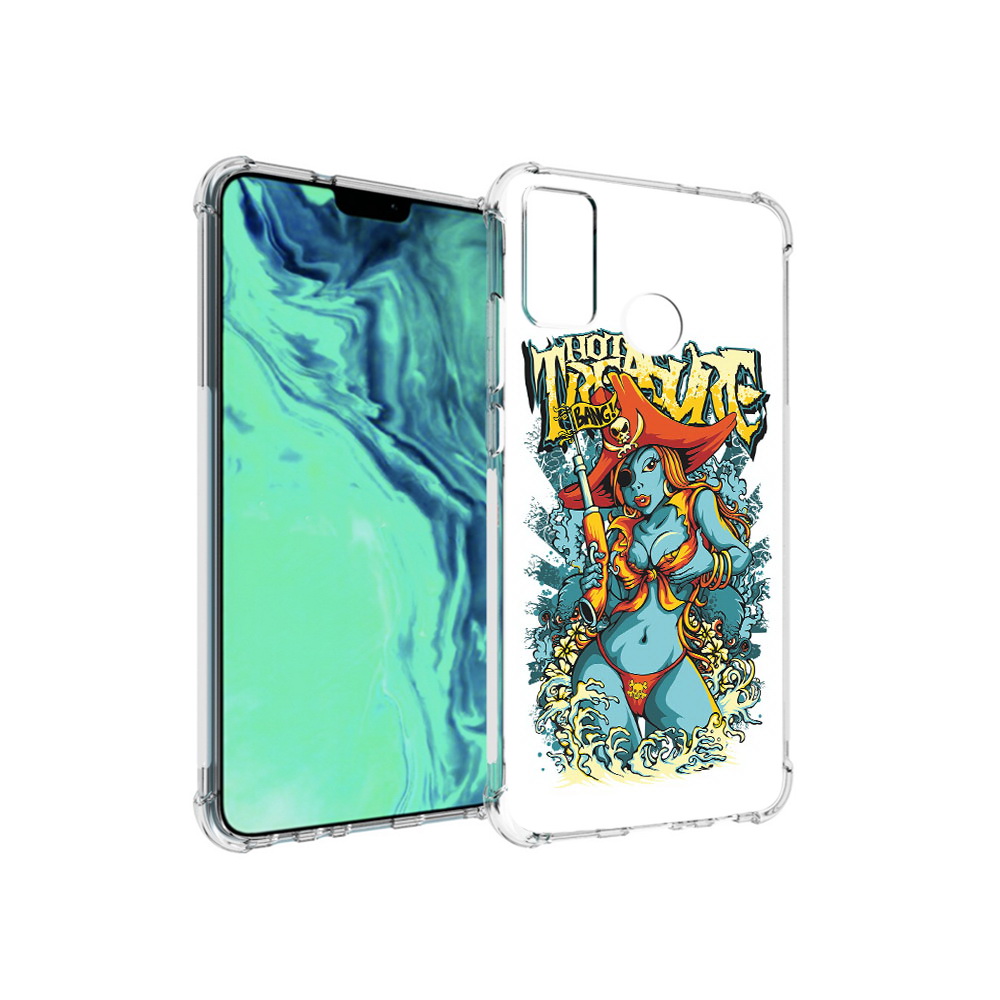 Чехол MyPads Tocco для Huawei 9X Lite нарисованная синяя девушка комикс