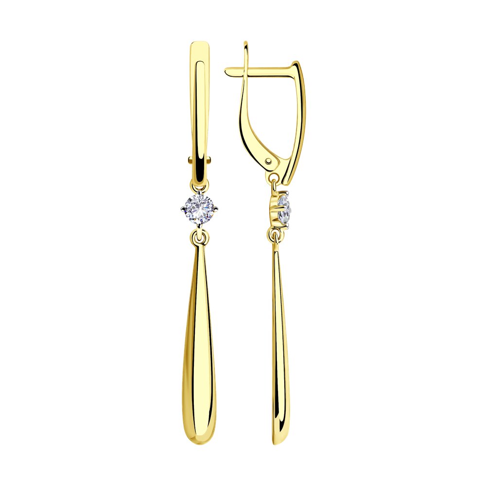 

Серьги из желтого золота SOKOLOV 028580-2, фианит, 028580-2