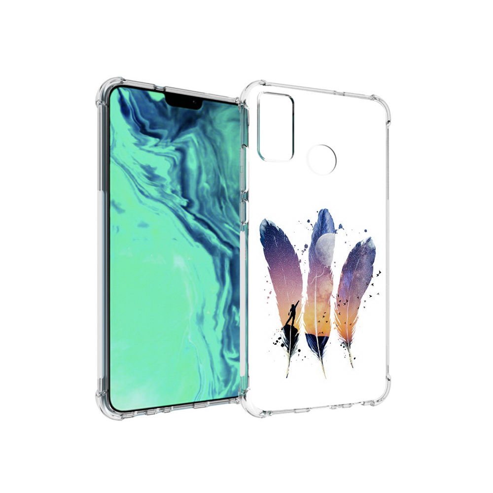 

Чехол MyPads Tocco для Huawei 9X Lite небесные перья, Прозрачный, Tocco