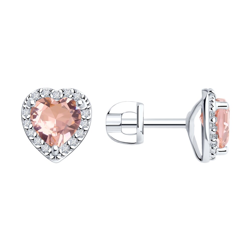 

Серьги из серебра SOKOLOV 92022926, ситалл искусственный\фианит, 92022926