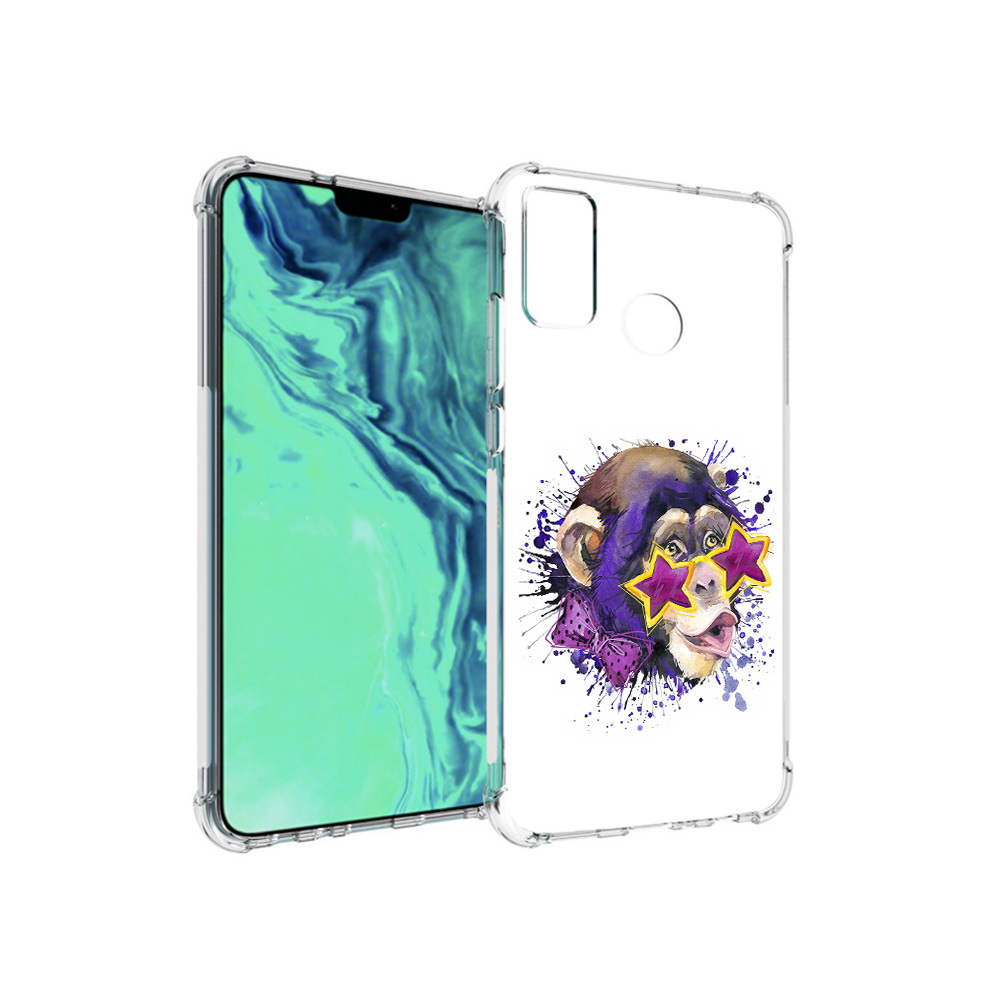 

Чехол MyPads Tocco для Huawei 9X Lite обезьяна в очках, Прозрачный, Tocco